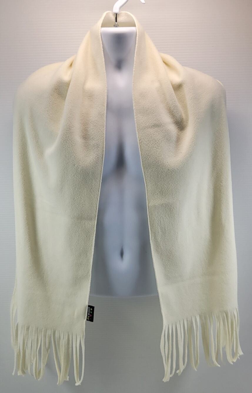 L1) Women Joe Boxer Soft White Fringed Tassel Polyester Scarf